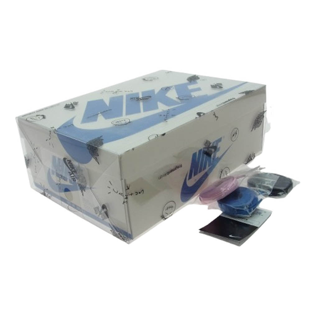 NIKE ナイキ DM7866-140 × Travis Scott トラヴィススコット × Fragment フラグメント エアジョーダン1 ロー OG SP ミリタリー ブルー スニーカー ブルー系 28cm【極上美品】【中古】
