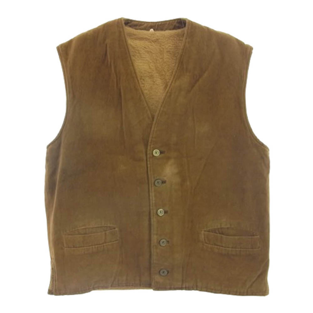 ヴィンテージ German mouton vest ドイツ製 ムートン ベスト ブラウン