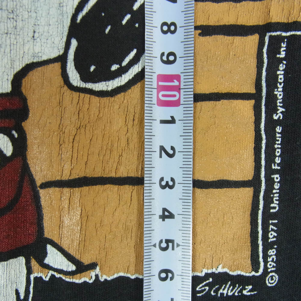 70s 80s artex アルテックス アーテックス スヌーピー プリント 半袖 Tシャツ カットソー ブラック系 M【中古】
