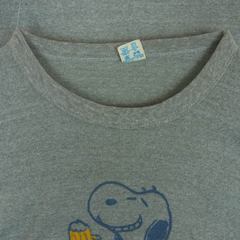 80sチャンピオン染み込みスヌーピー Tシャツ Lサイズ 古着 80s USA製 Champion 「Wisconsin」 Snoopy スヌーピー 染込み