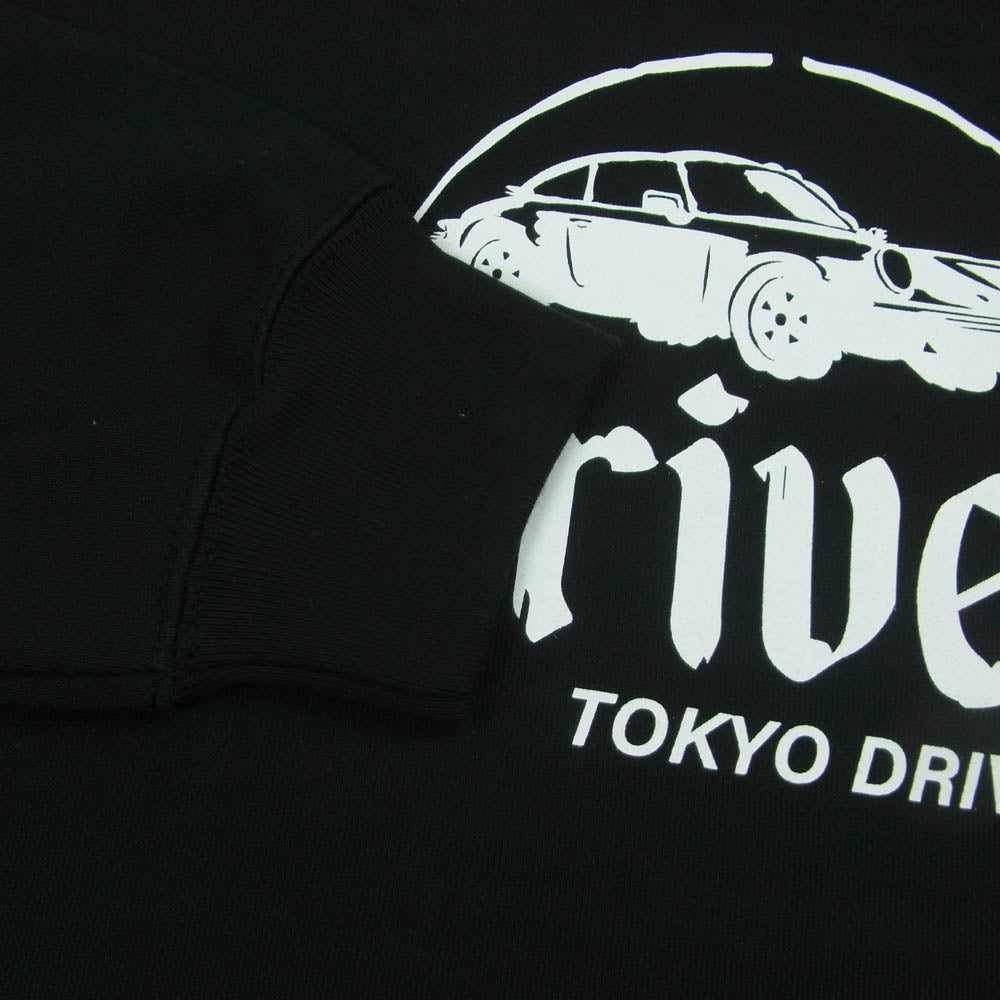 トウキョードライブカークラブ ロゴ プリント 星柄 プルオーバー パーカー ブラック系 L【中古】