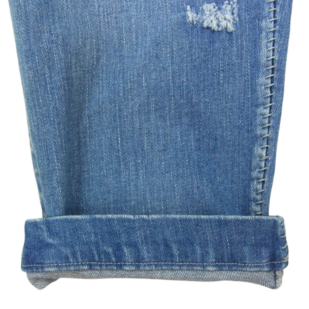 バジュラ ダメージ加工 サスペンダー ストレッチ サルエル デニムパンツ インディゴブルー系 4【中古】