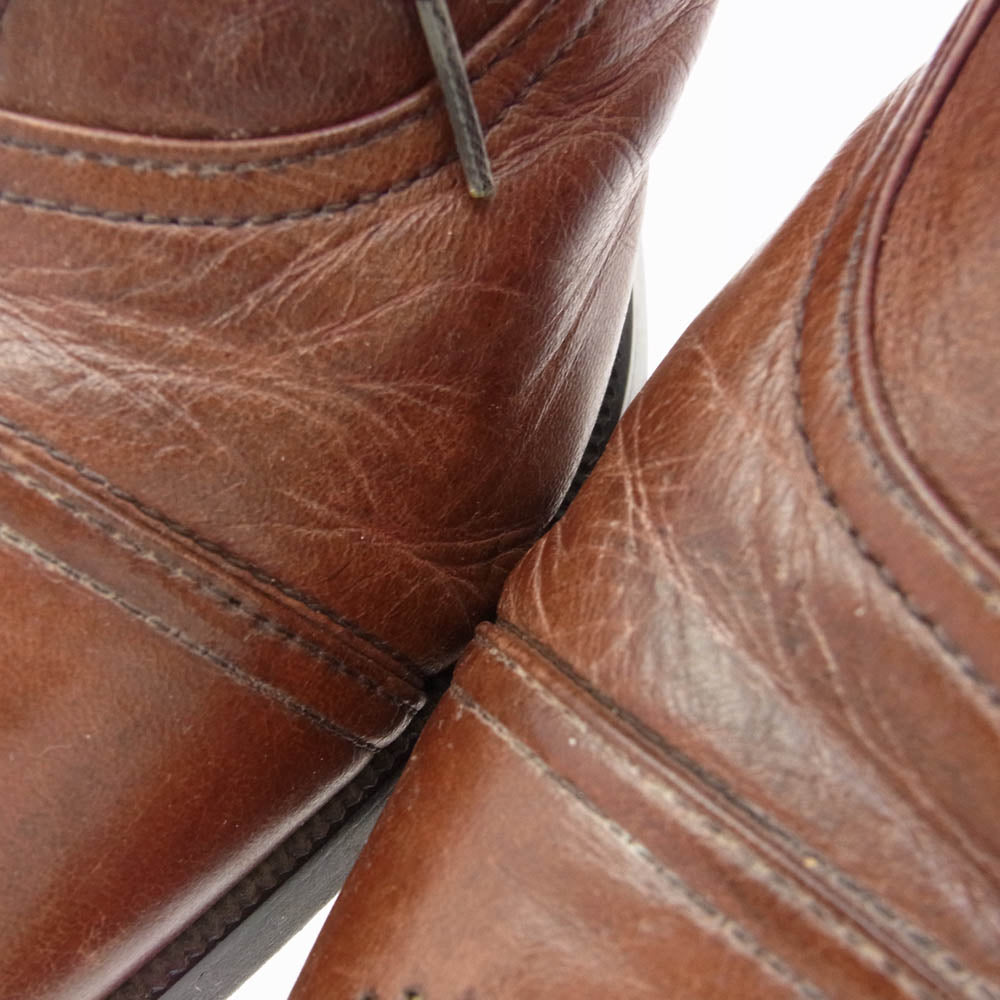 YVES SAINT LAURENT イヴサンローラン レザー シューズ ブラウン系 25.5EEE【中古】