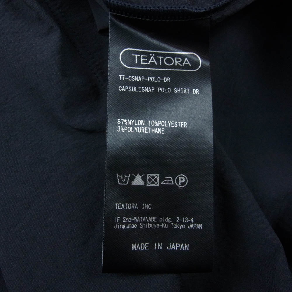 TEATORA テアトラ TT-CSNAP-POLO-DR CAPSULESNAP POLO SHIRT 半袖 ポロ シャツ ダークネイビー系 2【中古】