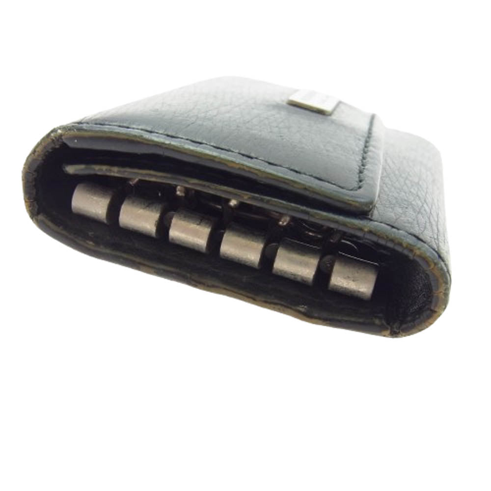 BURBERRY BLACK LABEL バーバリーブラックレーベル ロゴプレート レザー キーケース ブラック系【中古】