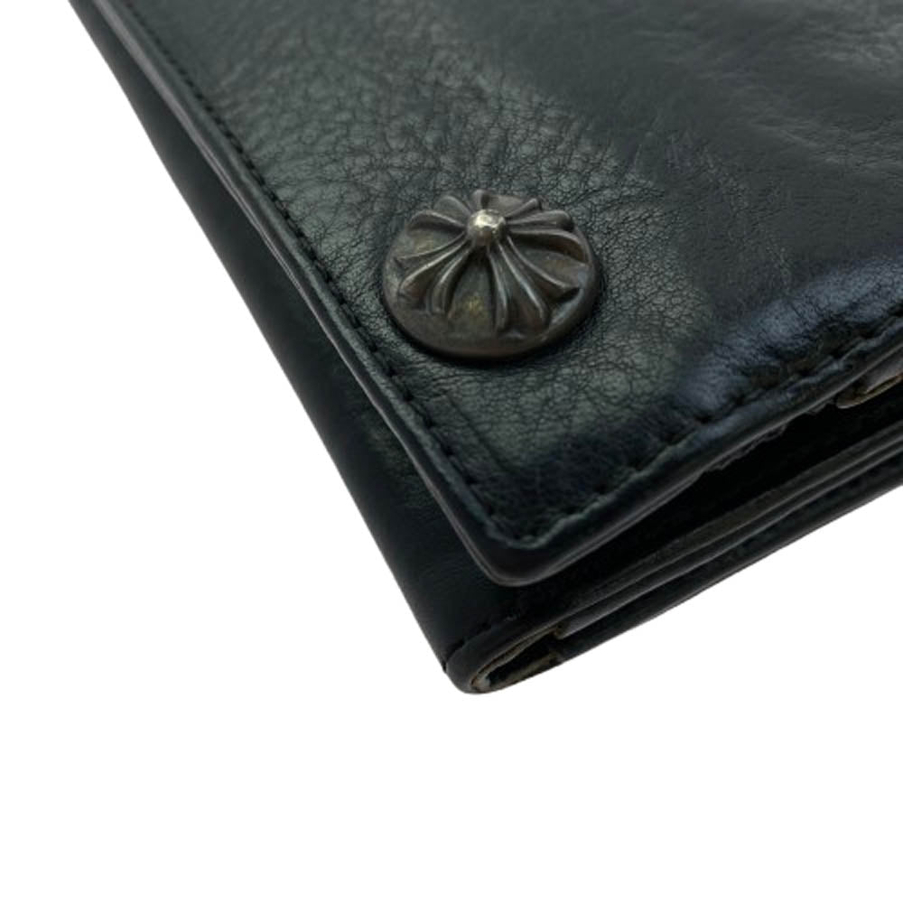 CHROME HEARTS クロムハーツ(原本無) LONG WALLET グリーシー クロスボール ウォレット 長財布 ブラック系【中古】