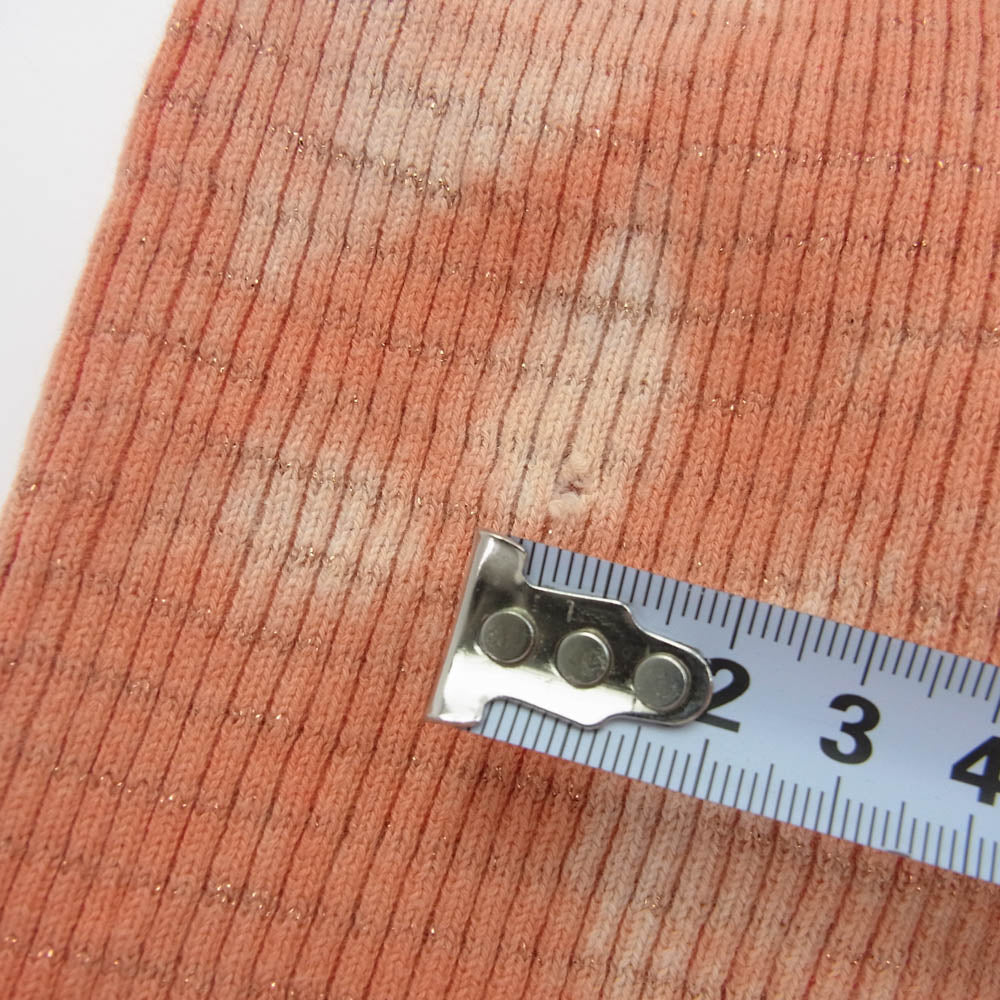 DIESEL ディーゼル A05054 Dロゴ タイダイ ラメニット 半袖 Tシャツ オレンジ系 M【中古】