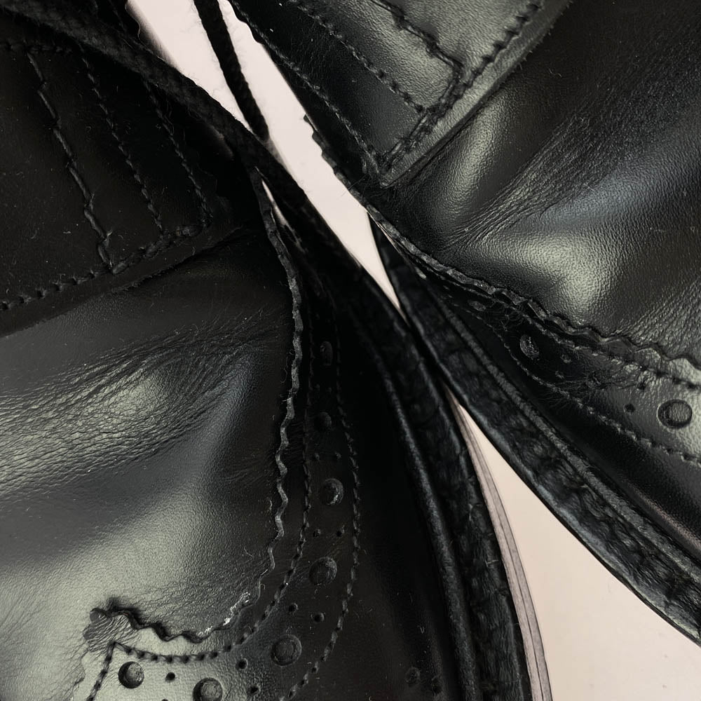 Tricker's トリッカーズ 831732 COUNTRY BOOT 外羽根 ウイングチップ カントリー レザー ブーツ ブラック ブラック系 7.5【中古】