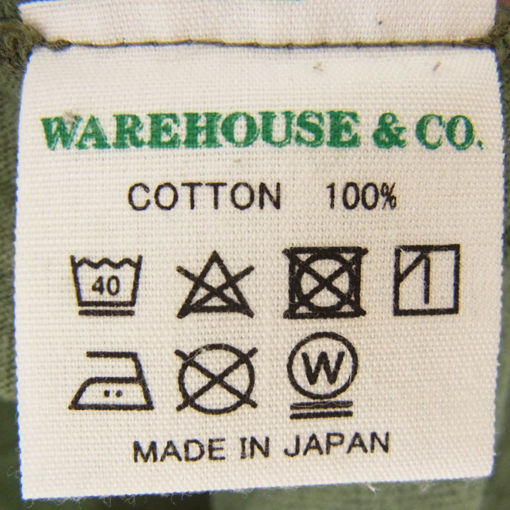 WAREHOUSE ウエアハウス GREEN MACHINE ステンシル プリント Tシャツ グリーン系 S【中古】