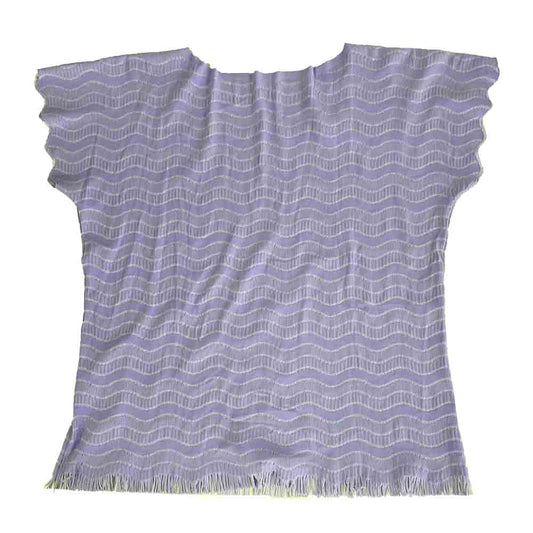 PLEATS PLEASE プリーツプリーズ イッセイミヤケ PP82LK922 A-POC フリンジ Tシャツ 半袖 カットソー パープル系 3【中古】