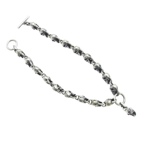 GABOR ガボール ギャランティ付属 Gaboratory ガボラトリーホールディング Single Skull With All Skulls Links Necklace シングルスカル ウィズ オールスカルリンク 18スカル ネックレス シルバー系【中古】