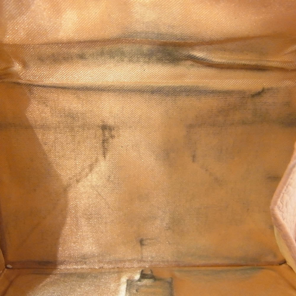 ハシバミ ジーン 三つ折り レザー ミニ ウォレット 財布 オレンジ系【中古】