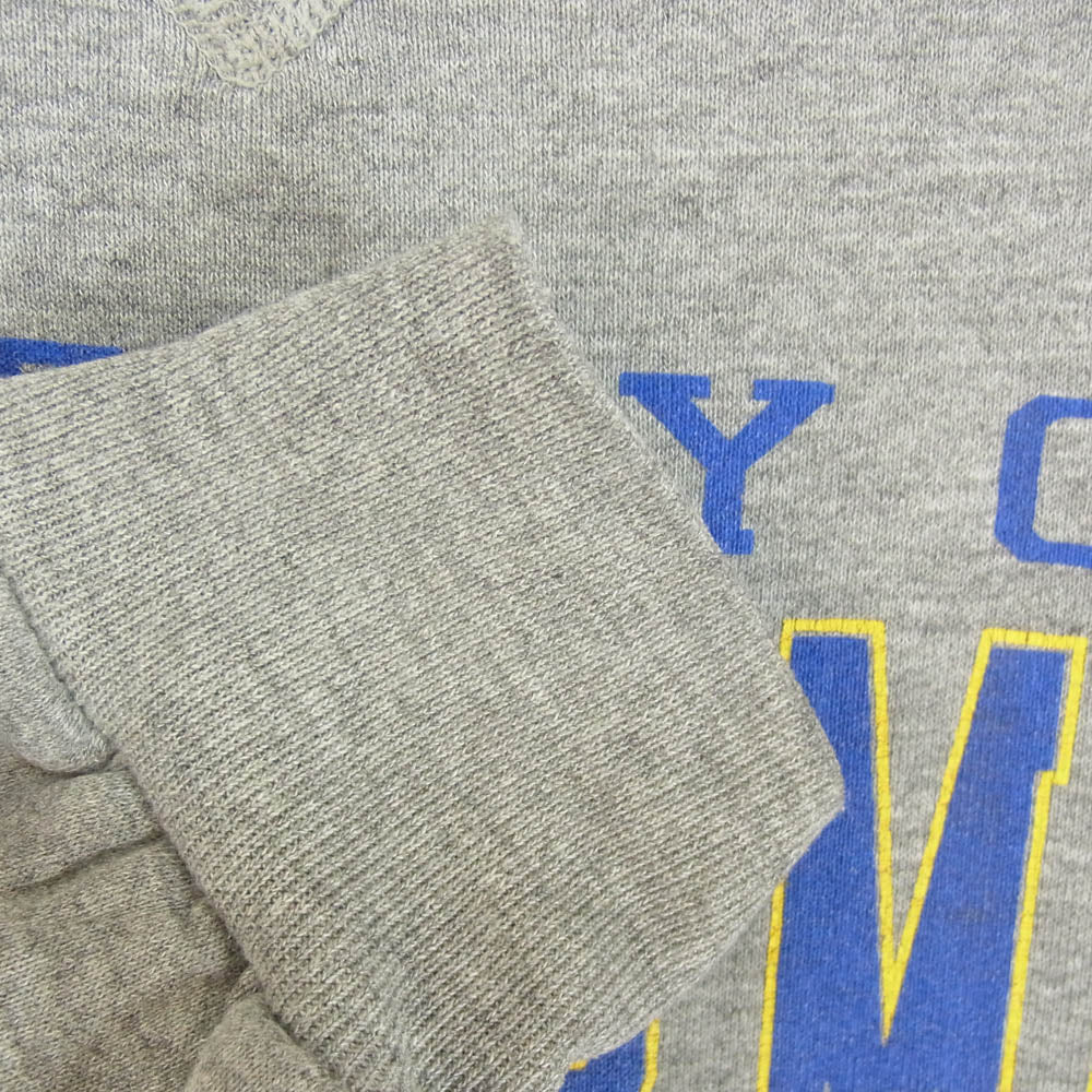 ヴィンテージ 90s USA製 russell athletic トリコ刺繍タグ プリント 前V スウェット グレー系 L【中古】