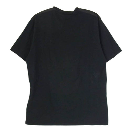 PRADA プラダ SJN251 Vネック カットソー ロゴ ナイロン 切替し 半袖 Vネック Tシャツ ブラック系 M【中古】