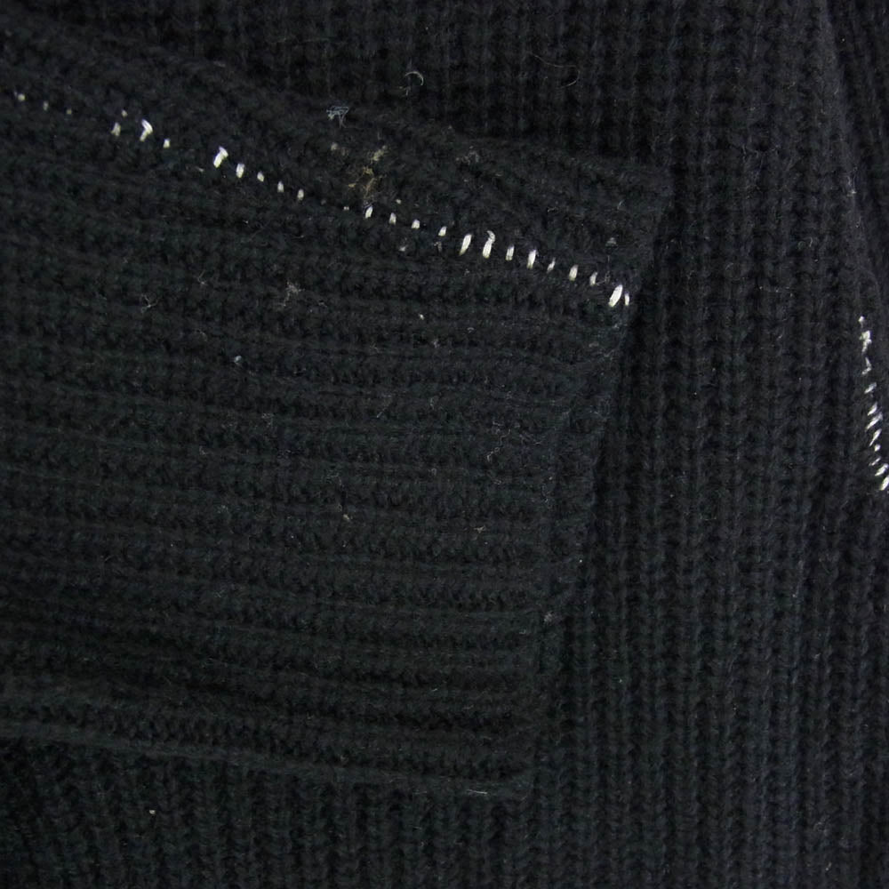 MAISON MARGIELA メゾンマルジェラ MM6 TIGHT FIT タイト フィット ウール ニット ボタン カーディガン ブラック系 サイズ表記無【中古】