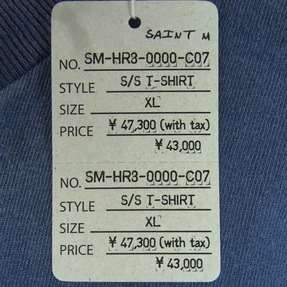 SAINT MICHAEL セントマイケル 25SS SM-HR3-0000-C07 攻殻機動隊 GS_SS TEE GST IN THE S ゴースト イン ザ シェル ショート スリーブ 半袖 Tシャツ ネイビー系 XL【極上美品】【中古】