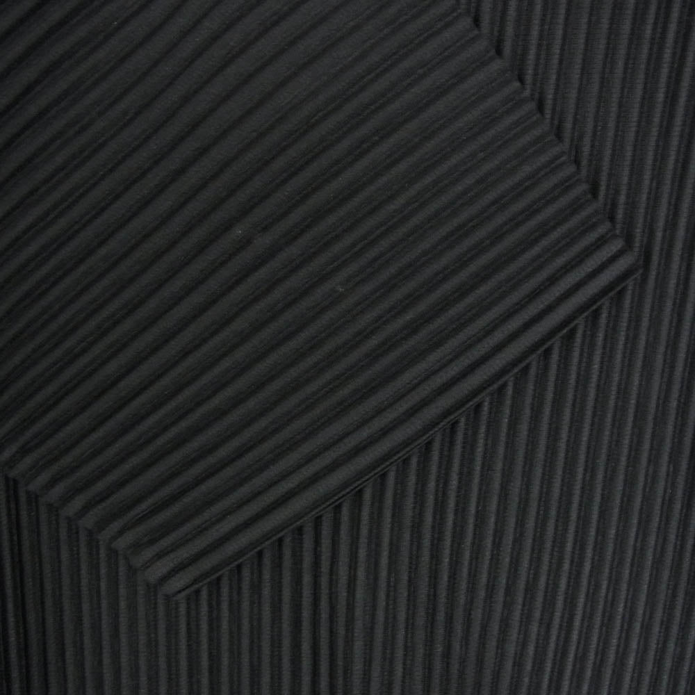 ISSEY MIYAKE イッセイミヤケ HOMME PLISSE MONTHLY COLOR オムプリッセ オープンカラー プリーツ 五分袖 カットソー Tシャツ ブラック系 2【中古】