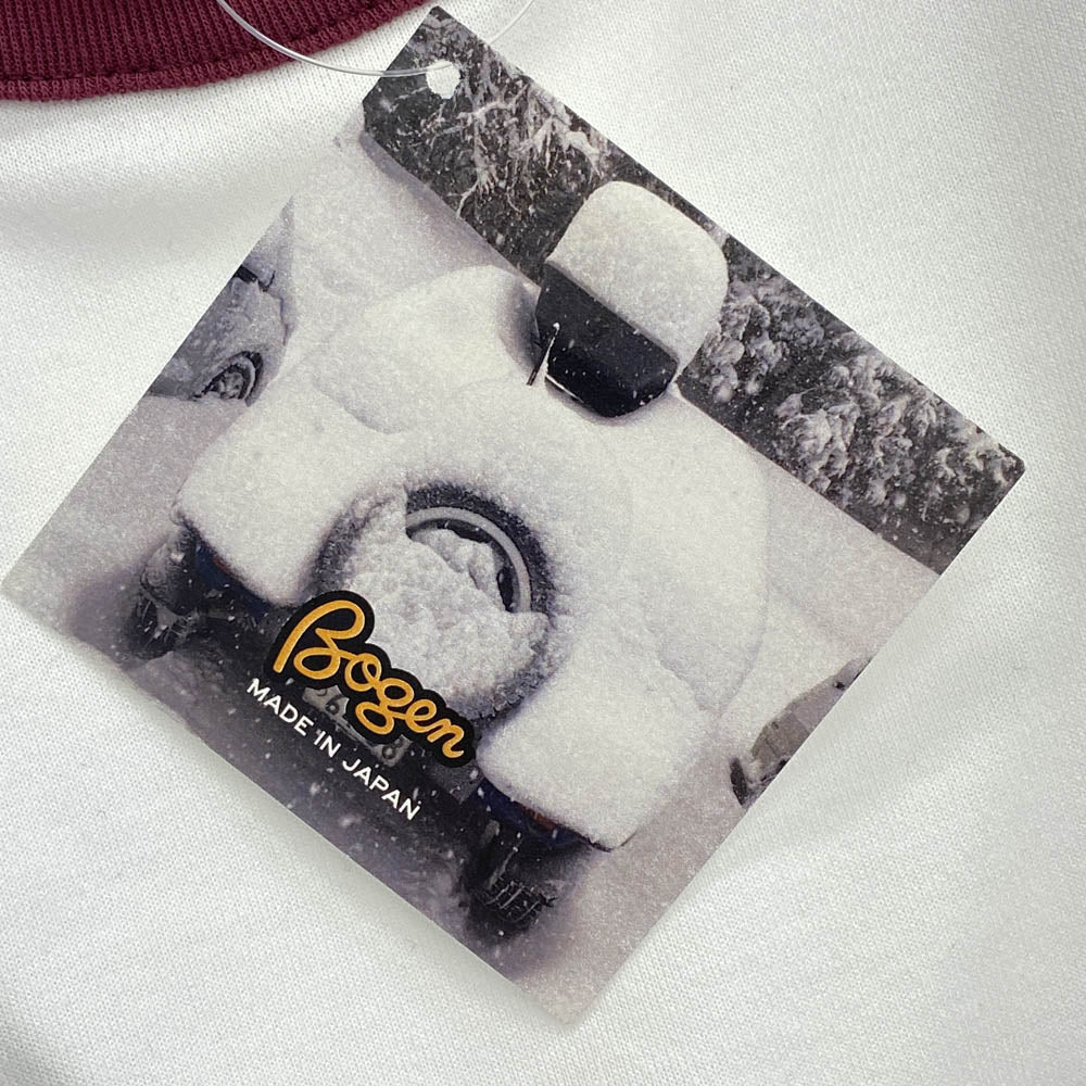 ボーゲン SKI LIFE スキーライフ プリント リンガー 半袖 Tシャツ カットソー ホワイト系 L【美品】【中古】