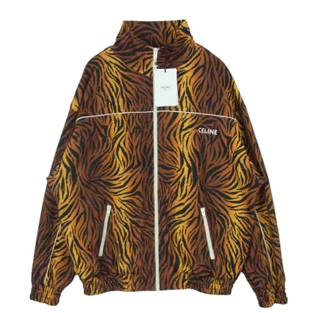 CELINE セリーヌ 22SS 2Y654382Q Tiger Zip Up Track Jacket タイガー ジップ アップ トラック ジャケット ブラウン系 ブラック系 L【極上美品】【中古】 CELINE セリーヌ 22SS 2Y654382Q Tiger Zip Up Track Jacket タイガー