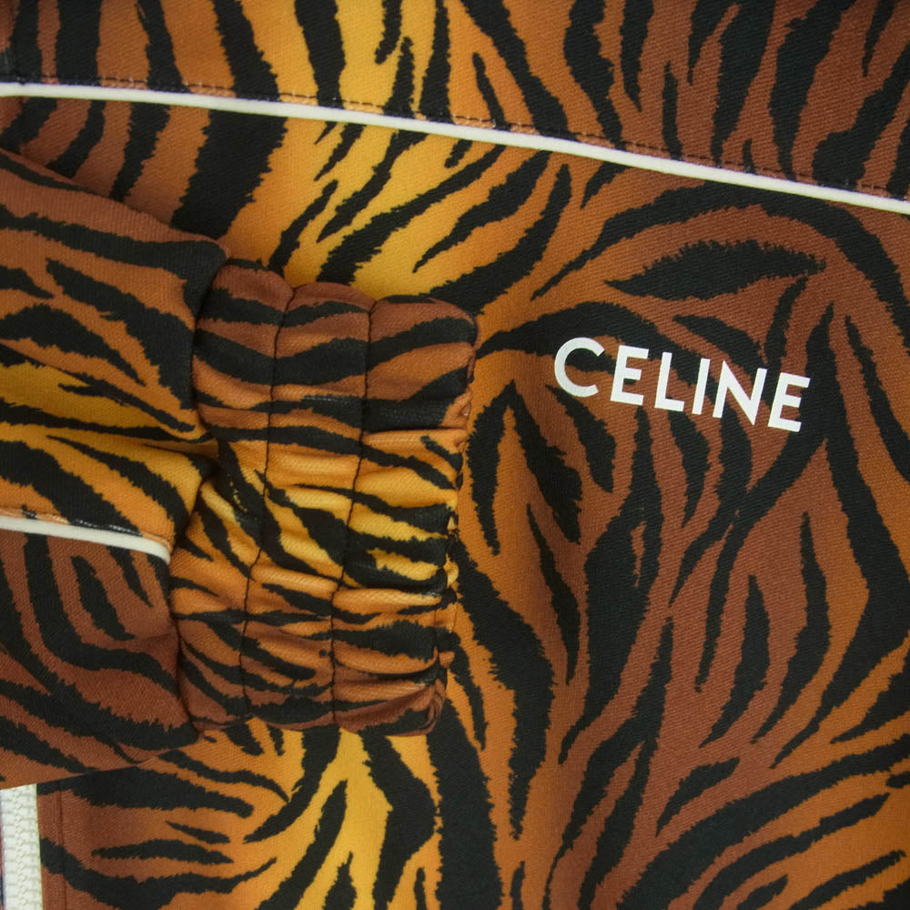 CELINE セリーヌ 22SS 2Y654382Q Tiger Zip Up Track Jacket タイガー ジップ アップ トラック ジャケット ブラウン系 ブラック系 L【極上美品】【中古】