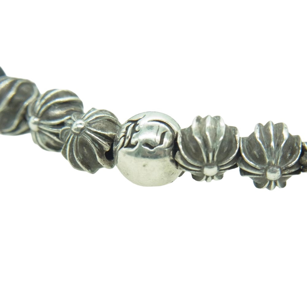 CHROME HEARTS クロムハーツ(原本無) 6mm BEAD BEAD17 クロスボール シルバーパーツ19個 オニキス ビーズ ブレスレット ブラック系【中古】