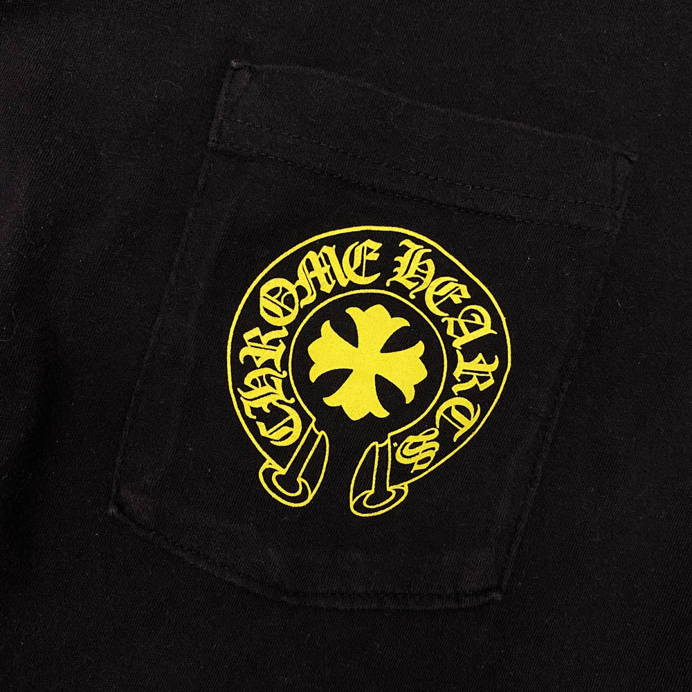 CHROME HEARTS クロムハーツ(原本無) Made In Hollywood バックロゴプリント ホースシュー 半袖 Tシャツ ブラック系 L【中古】