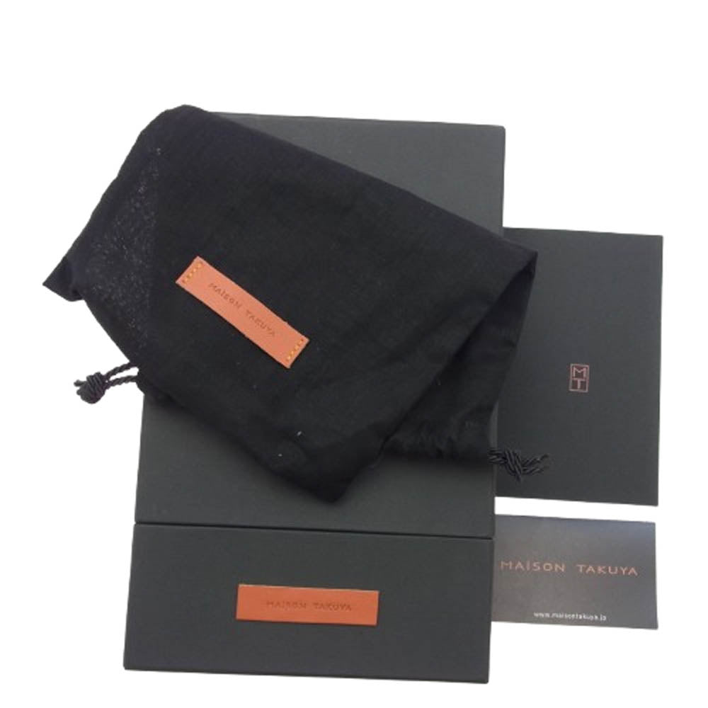 MAISON TAKUYA メゾンタクヤ TT2 Wallet German Shrunken Calf Lamb シュリンクカーフ ゴート 二つ折り 長財布 ブラック系【美品】【中古】