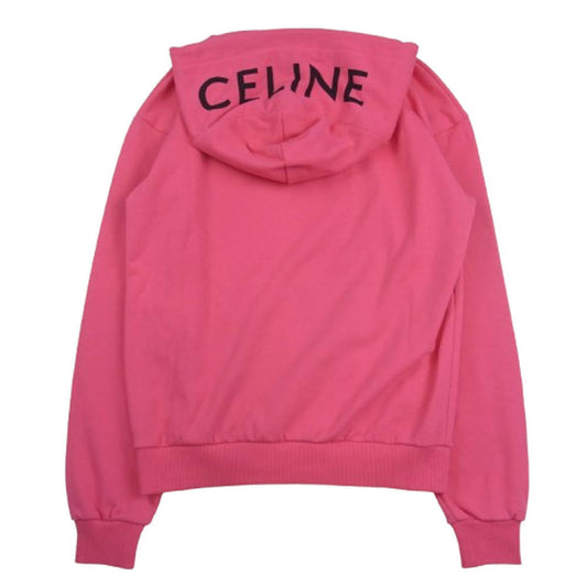CELINE セリーヌ 21SS 2Y499052H LOOSE HOODIE WHIT HOOD LOGO ルーズフィット フーディー ロゴ プルオーバー パーカー ピンク系 XS【極上美品】【中古】