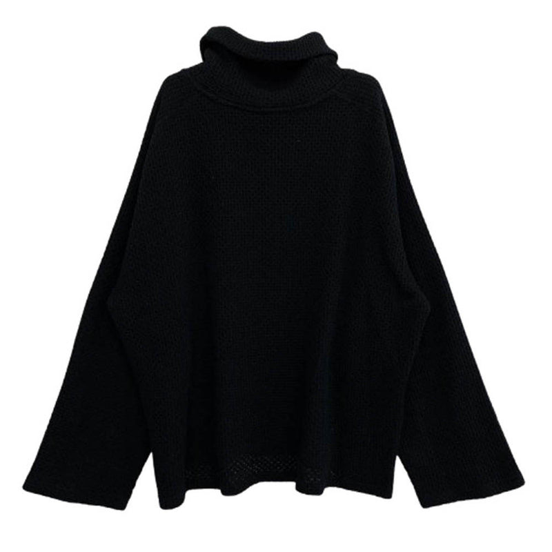 ANCELLM / CHAIN KNIT HI NECK LS T-SHIRT CHAIN KNIT HI-NECK LS T