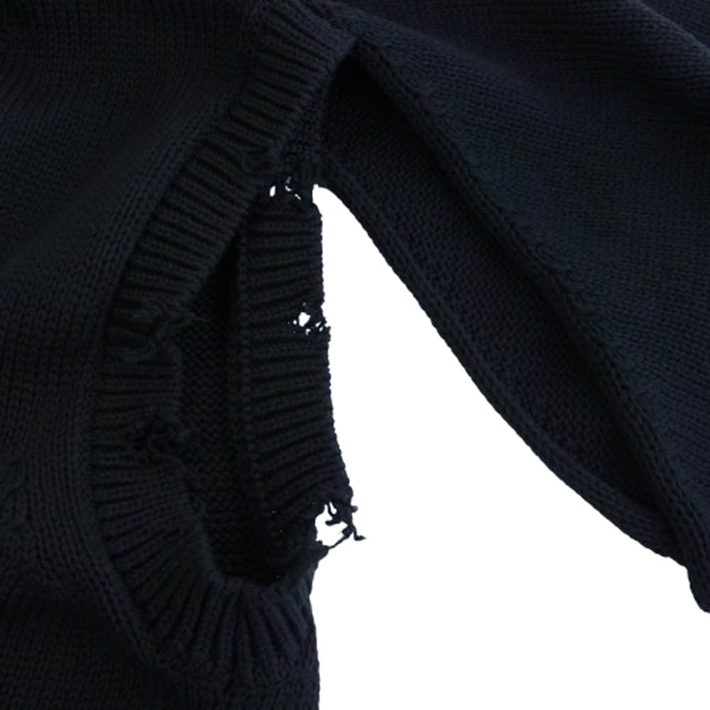 doublet ダブレット 24SS 24SS44KN147 2WAY SLEEVE SWEATER 2WAYスリーブ セーター ダメージ加工 ニット ブラック系 S【中古】