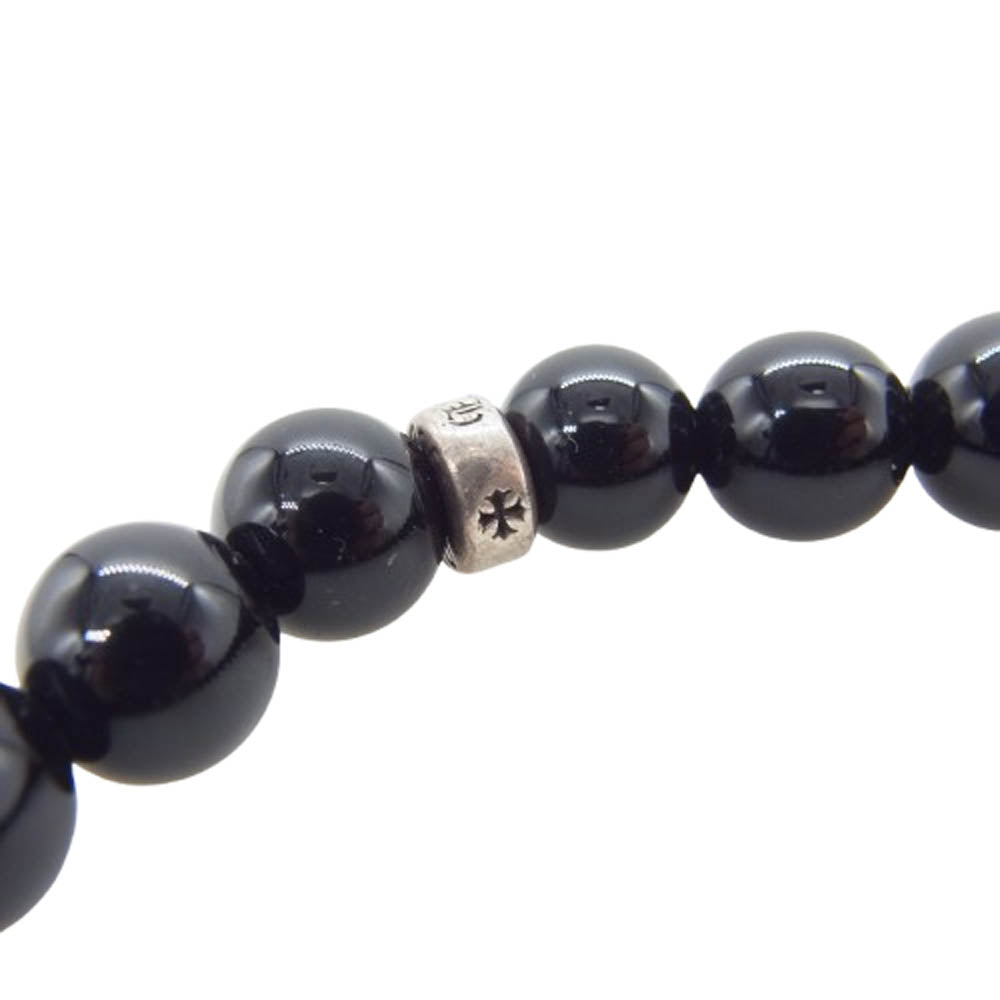 CHROME HEARTS クロムハーツ(原本無) 8mm BEAD クロスボール ビーズ ブレスレット ブラック系【中古】