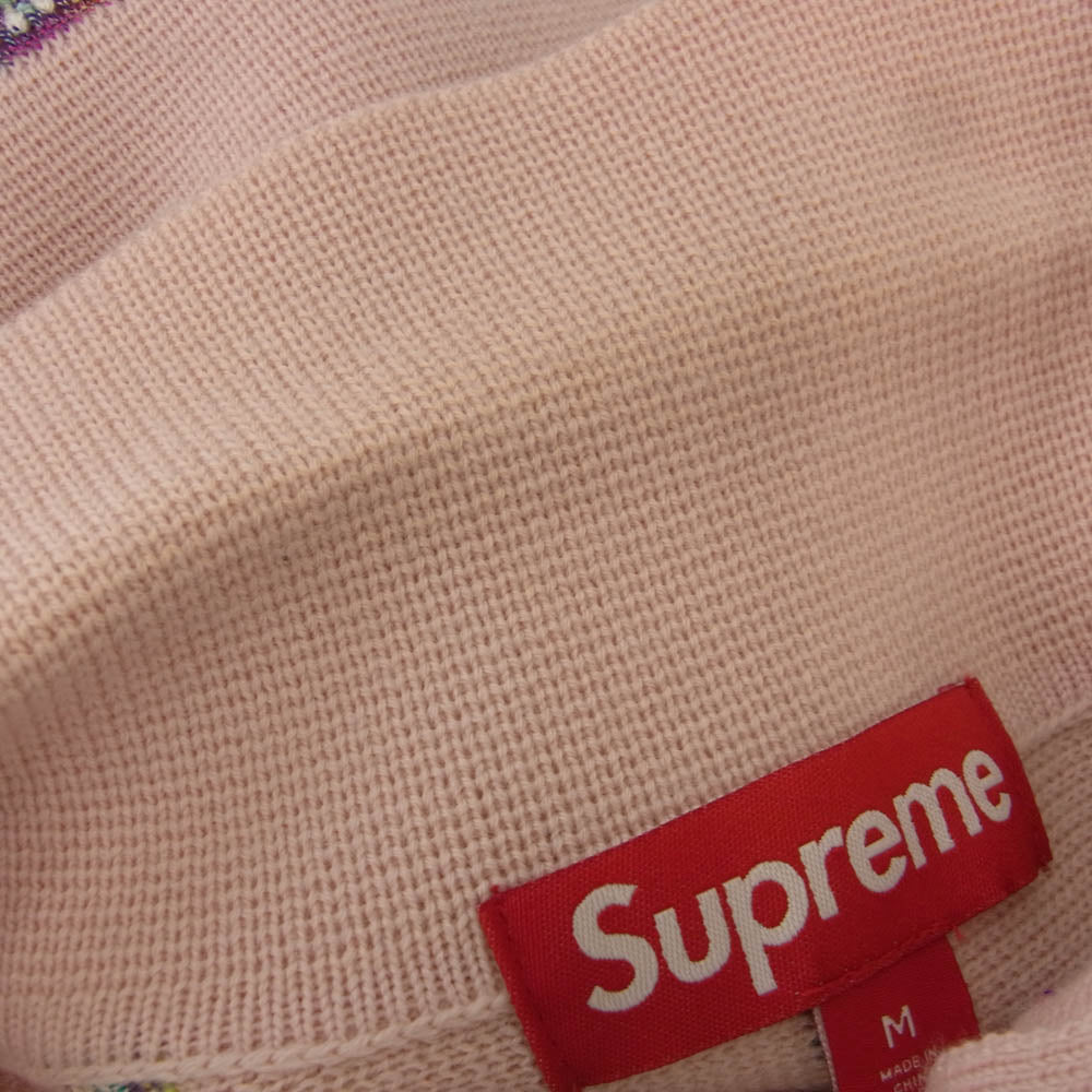 Supreme シュプリーム 24AW RN101837 Speckle Stripe Zip Up Cardigan ジップアップ 長袖 カーディガン ピンク系 M【中古】