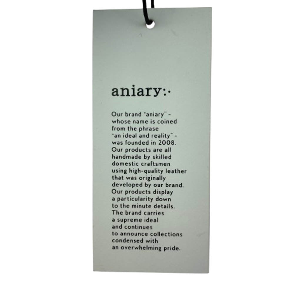 aniary アニアリ 01-03007 Antique Leather Shoulder アンティーク レザー バルケッタ 舟型 スムース革 ショルダー バッグ ブラック系【新古品】【未使用】【中古】