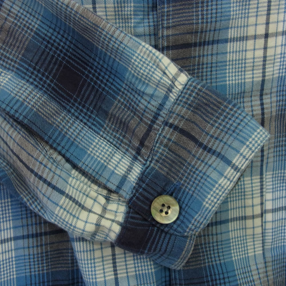 UNUSED アンユーズド 15SS US0968 OMBRE CHECK PAJAMA SHIRT オンブレチェック パジャマ シャツ オフホワイト系 ブルー系 XL【中古】