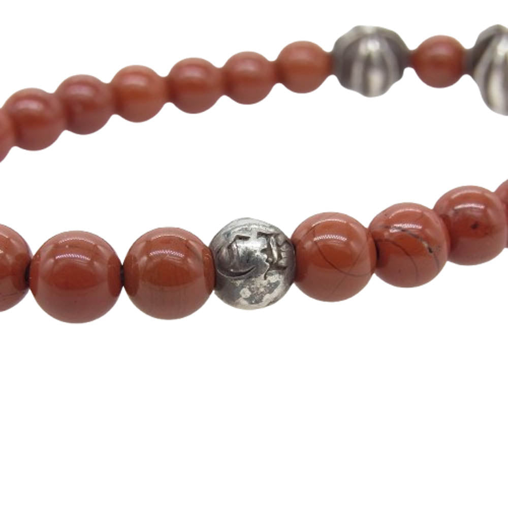 CHROME HEARTS クロムハーツ(原本無) BEAD 6mm ビーズ ブレスレット シルバーパーツ4個 レッド系 シルバー系【中古】