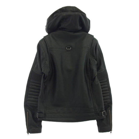 KADOYA カドヤ K'S LEATHER MR-LOADED エムアール ローデッド フード付き ライダース レザー ジャケット ブラック系 M【中古】