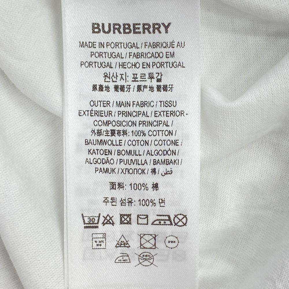 BURBERRY バーバリー KINGDOMTEE キングダム ロゴプリント Tシャツ 半袖カットソー ホワイト系 M【中古】
