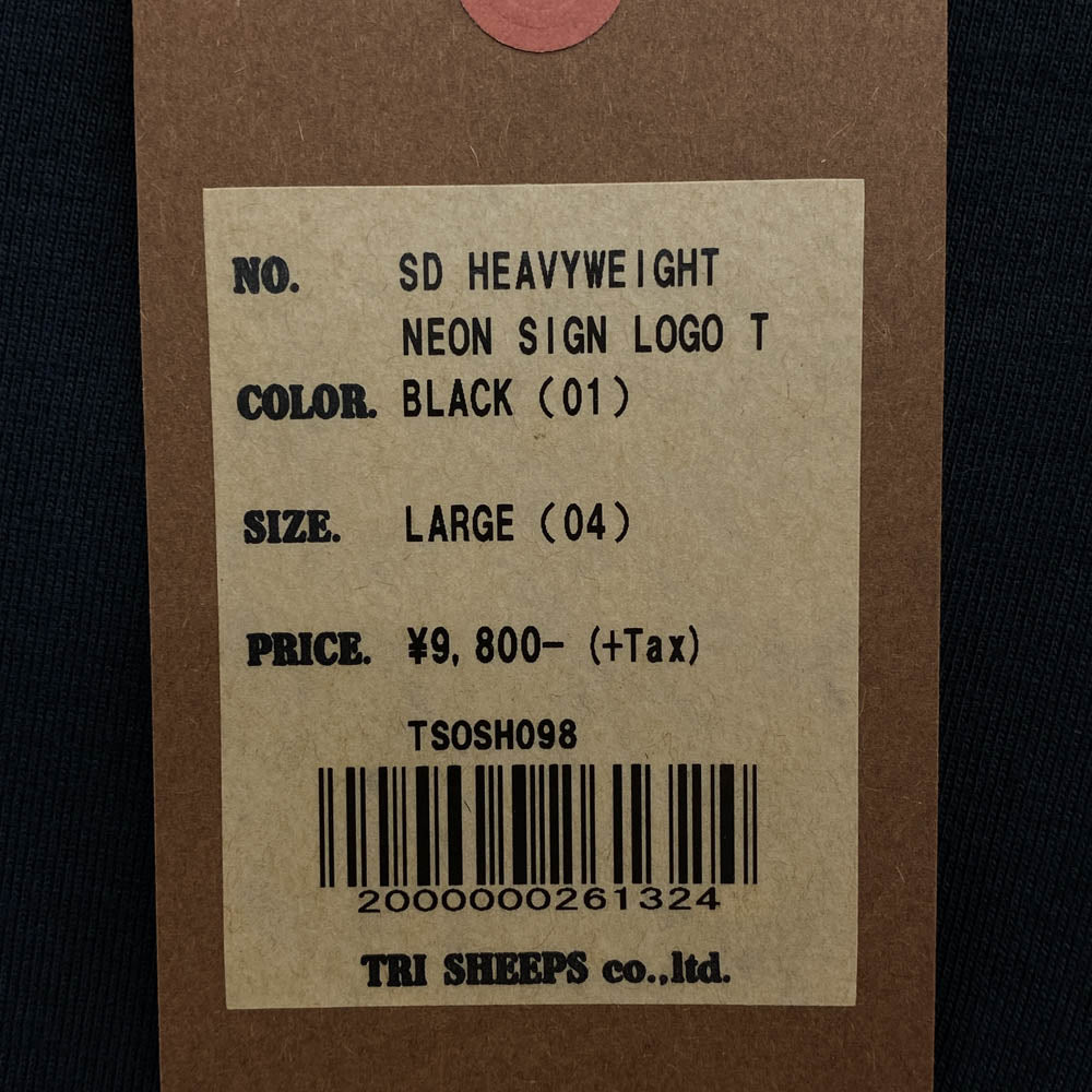 STANDARD CALIFORNIA スタンダードカリフォルニア SD Heavyweight Neon Sign Logo T ヘビーウェイト ネオン サイン ロゴ Tシャツ ブラック系 L【新古品】【未使用】【中古】