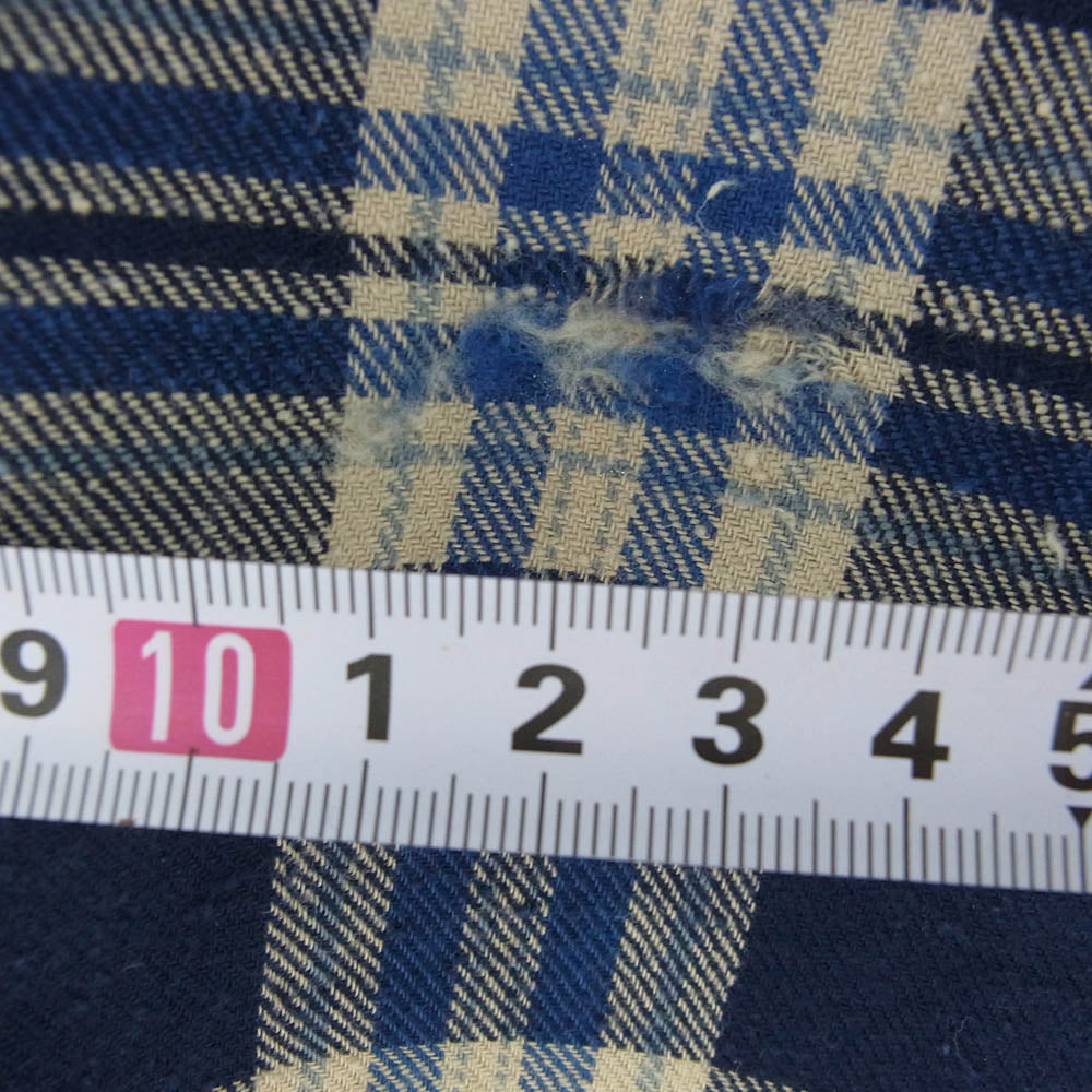 AKM エイケイエム S094 PATCHWORK CHECK WESTERN パッチワーク チェック ウエスタン シャツ ネイビー系 M【中古】