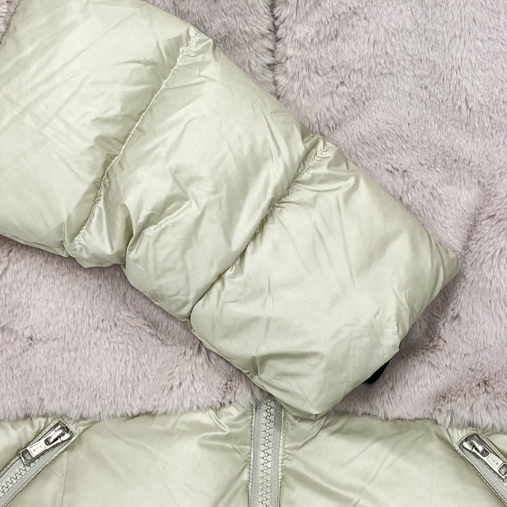 AKM エイケイエム × SNOWMAN スノーマン BOND SILVERGREY CREAM フェイクファー 切替 ダウンジャケット SILVER GRAY XL【中古】