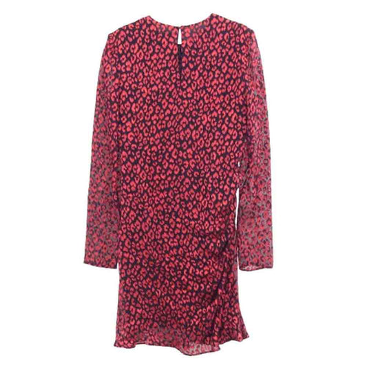 SAINT LAURENT サンローラン 529399 Y854T レオパード ワンピース ブラック系 レッド系 34【中古】