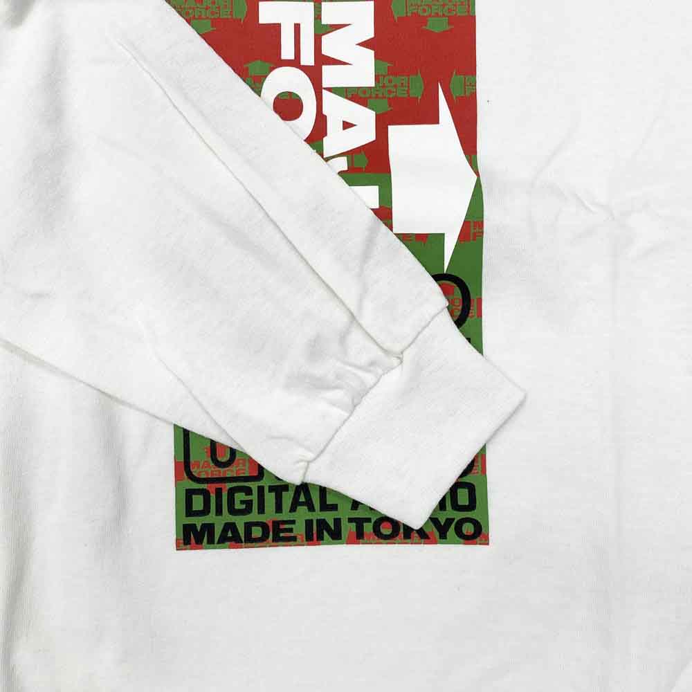 ルーカーバイネイバーフッド フロントロゴプリント クルーネック 長袖 Tシャツ ホワイト系 M【美品】【中古】
