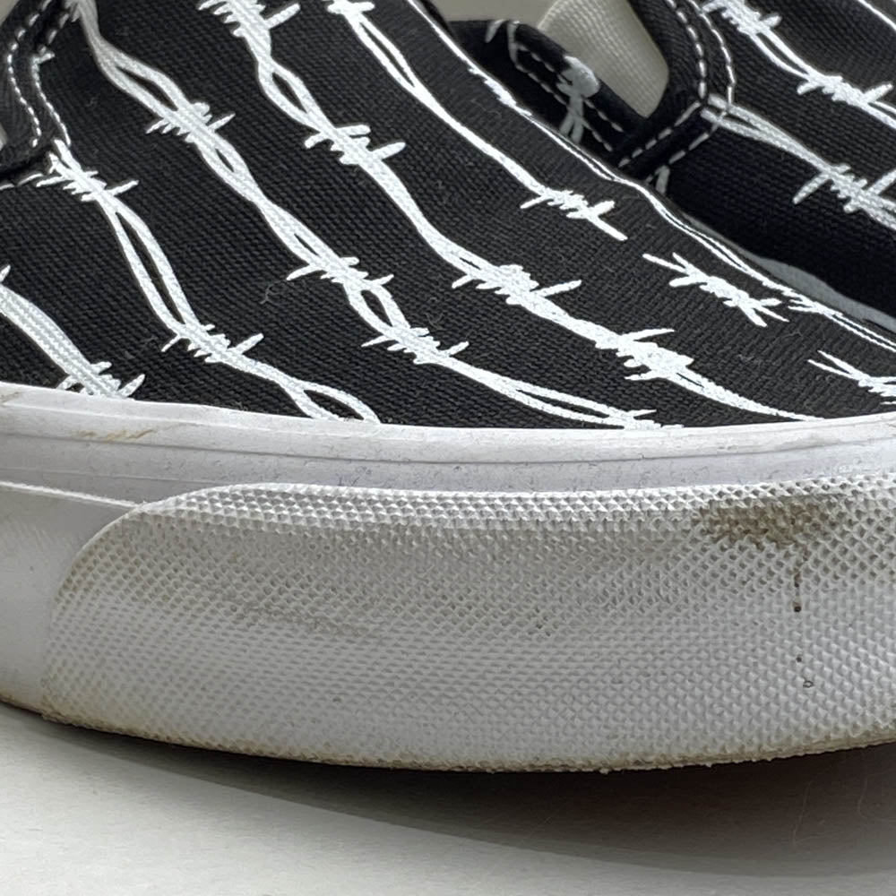 VANS バンズ Og Classic Slip-On Lx Barbed Wire 有刺鉄線 バーブワイヤー スリッポン スニーカー ブラック系 26.5cm【中古】
