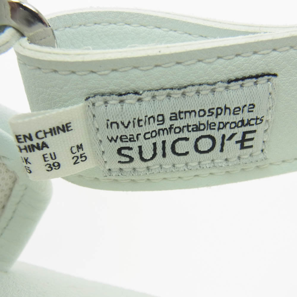 SUICOKE スイコック AP STUDIO 別注 フェイクレザー ストラップ サンダル ホワイト系 25.0cm【中古】