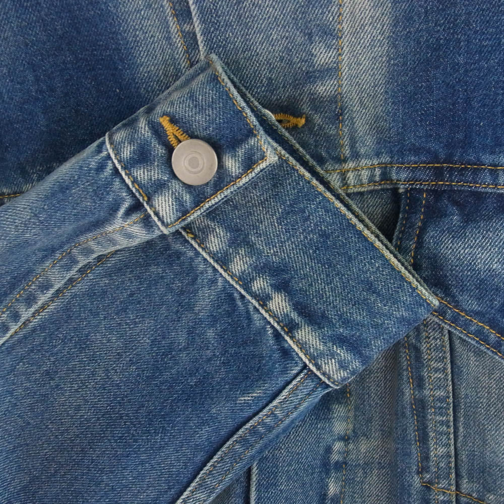 MAISON MARGIELA メゾンマルジェラ 22AW SI1AM0006 S30561 Collarless Denim Trucker 四つタグ ノーカラー デニムジャケット インディゴブルー系 46【中古】