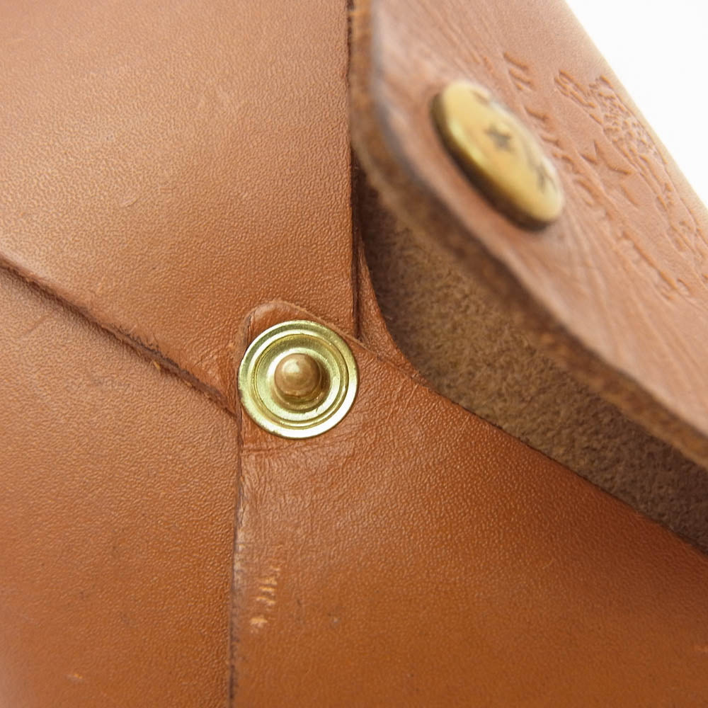 IL BISONTE イルビゾンテ ロゴ レザー カードケース 小銭入れ ブラウン系【中古】