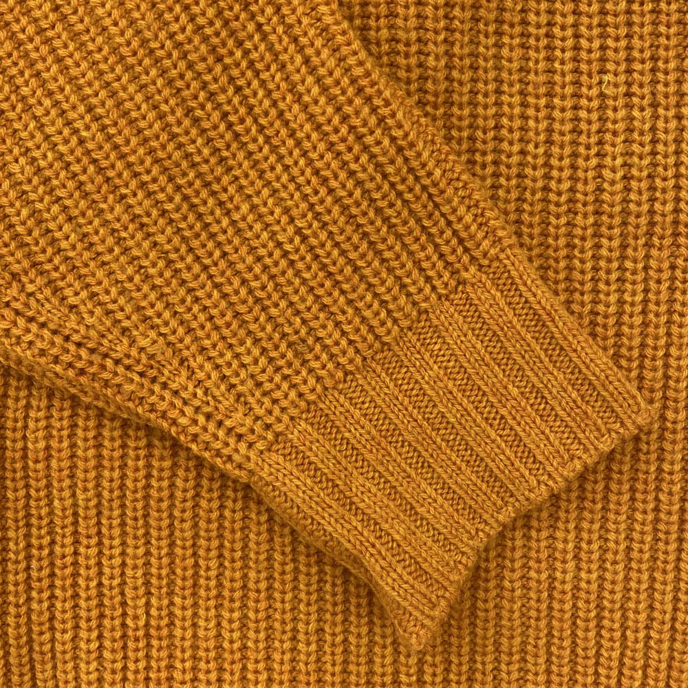 gomme ゴム サイドボタン ローゲージ ウール ニット オレンジ系 M【中古】