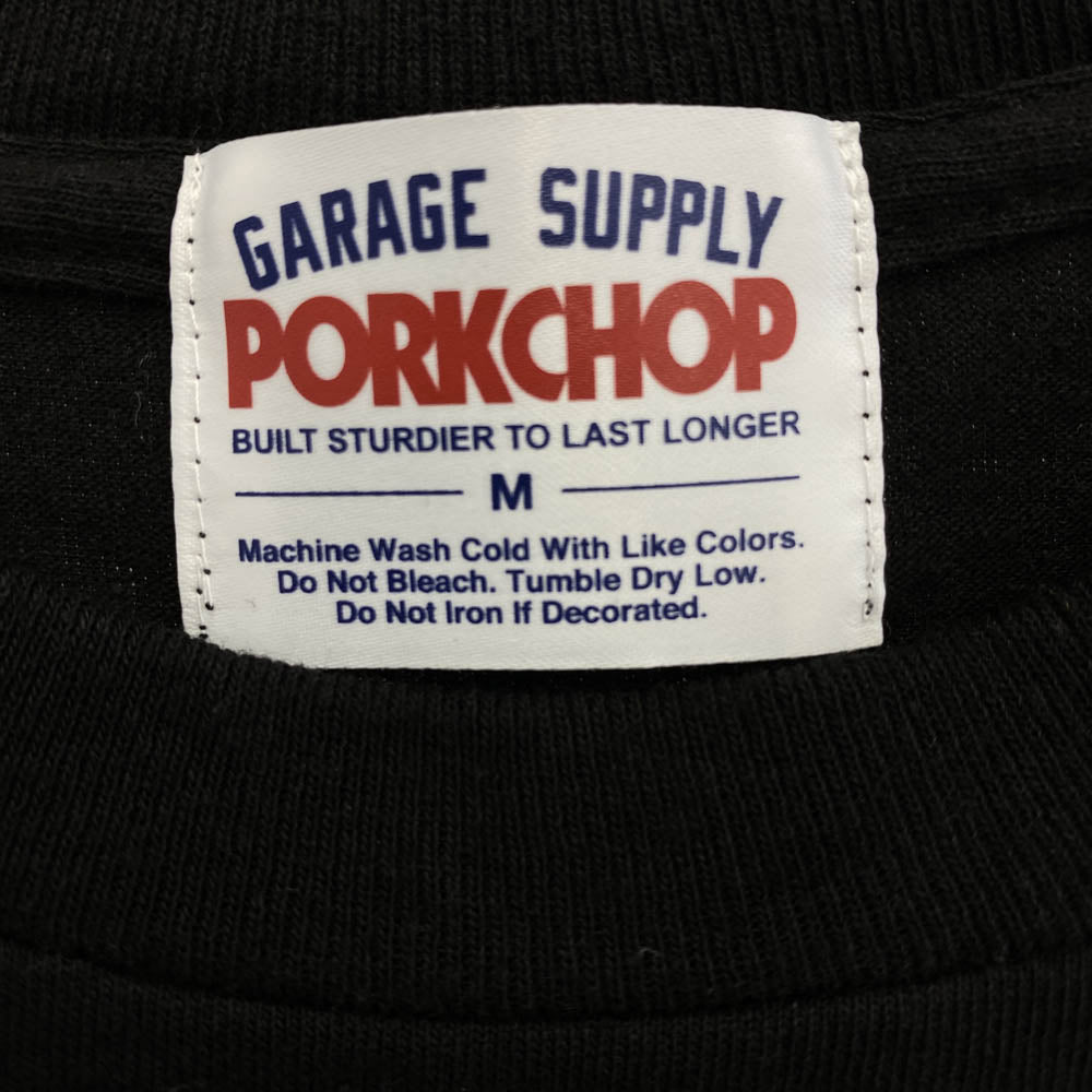 PORKCHOP ポークチョップ ファスティーワークス バックプリント 半袖 Tシャツ ブラック系 M【中古】