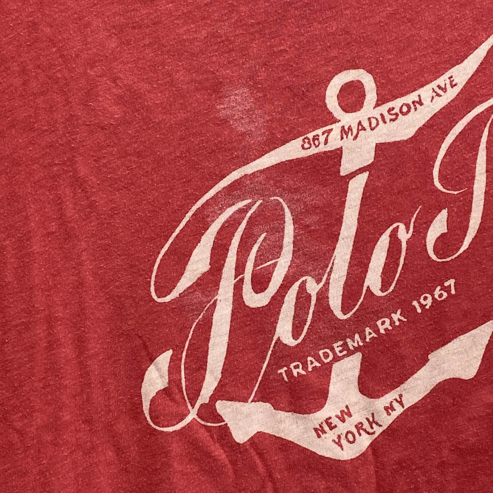 POLO RALPH LAUREN ポロ・ラルフローレン リバーシブル 半袖 Tシャツ レッド系 ブルー系【中古】