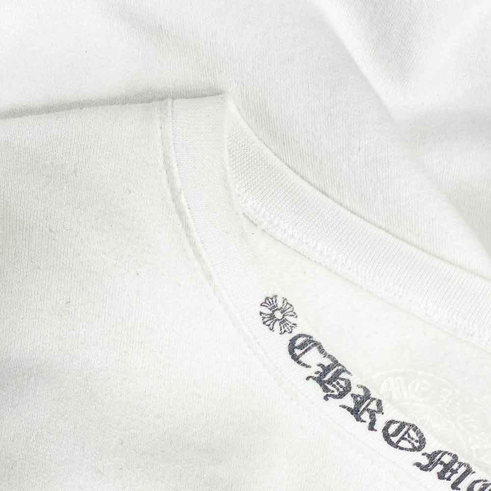 CHROME HEARTS クロムハーツ(原本無) SWTSHRT PLVR ネックロゴプリント クルーネック スウェット ホワイト系 L【中古】